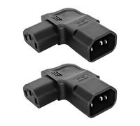 XMSJSIY - Adaptador C13 a C14 macho IEC320 C13 hembra a conector C14, ángulo de 90 °, cable de alimentación de 3 pines 250 V 10 A, para ordenador PDU, HDTV (izquierda)