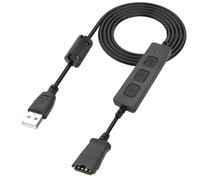 XMSJSIY Adaptador de auriculares USB a QD compatible con QD (Quick Disconnect) a USB tipo A macho Cable adaptador con volumen en línea/Mic Mute Control conecta auriculares con PC, ordenador portátil