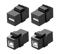 XMSJSIY Adaptador de montaje en panel USB B a USB A, conector Keystone sin soldadura, conector USB 2.0 tipo B hembra a tipo A hembra, adaptador de enchufe de pared para escáner de impresora de PC, 4
