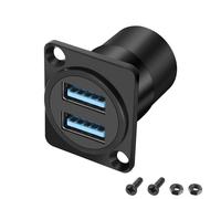 XMSJSIY Adaptador de Montaje USB 3.0 Tipo D Dual con Puerto A, Acoplador Hembra a Hembra de 2 Puertos para Transferencia de Datos