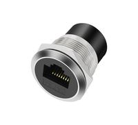 XMSJSIY Adaptador de panel RJ45, CAT6A, rosca fija, acoplador Ethernet hembra a hembra, conector de paso Cat6A/CAT6/CAT5E 8P8C, conector de red LAN