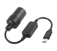 XMSJSIY adaptador USB-C mechero coche USB C Macho a 12V Coche Encendedor Convertidor Cable de Alimentación Cable de alimentación del encendedor de cigarrillos USB tipo-c 5v a 12v