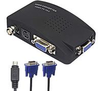 XMSJSIY BNC a VGA, S - Convertidor de video CCTV para cámara de PC a TV, adaptador BNC a salida VGA, convertidor de monitor de computadora portátil para reproductor de DVD DVR, compatible con PAL NTS