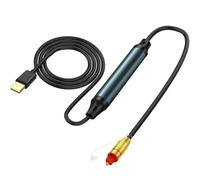 XMSJSIY Cable adaptador de audio óptico USB a fibra óptica SPDIF para HDTV, ordenador, portátil, conexión Fiber Optic Audio Box - 2 m