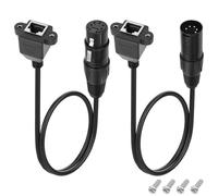 XMSJSIY Cable adaptador XLR a RJ45 DMX de 5 pines XLR macho y hembra a RJ45 hembra Ethernet conector de red Ethernet cable de extensión compatible con controladores DMX-CON serie, tubo de luz RGB - 30