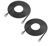 XMSJSIY Cable alargador RJ12 6P6C, adaptador teléfono macho a macho, cable recto para datos y voz, 3 m/9,8 pies