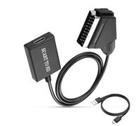 XMSJSIY Cable convertidor de euroconector a HDMI 1080P/720P euroconector analógico a digital HDMI hembra, adaptador convertidor de audio HD para CRT/VHS/DVD CVBS Play -0.7 m