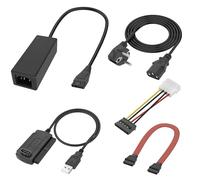 XMSJSIY Cable convertidor SATA PATA IDE a USB 2.0 para disco duro de 2,5 pulgadas y 3,5 pulgadas, disco duro SSD/CD-ROM/CD-RW/DVD-ROM con cable de alimentación AC para PC de sobremesa y portátil
