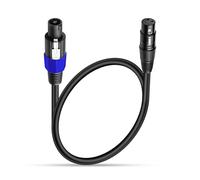 XMSJSIY Cable de audio Speakon a XLR de 3 pines hembra a conector Speakon, cable de audio con micrófono de bloqueo giratorio, cable de extensión Speakon para altavoz, 0,5 m (conector Speakon a