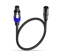 XMSJSIY Cable de audio Speakon a XLR macho de 3 pines a conector Speakon con micrófono de bloqueo giratorio, cable de extensión Speakon para altavoz, 0,5 m (conector Speakon macho a conector XLR)