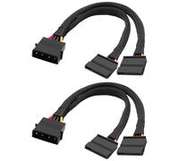 XMSJSIY - Cable de divisor IDE a Dual SATA Power Y (4 pines a doble SATA, 15 pines hembra, cable de alimentación para disco duro SSD DVD