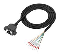 XMSJSIY Cable de extensión RJ45 a 8 pines RS232/485 Serial Bare Wire End RJ45 a 8P8C de depuración de red Ethernet con bloques de terminales marcados - 1M/3.2FT (hembra)