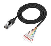 XMSJSIY Cable de extensión RJ45 a 8 pines RS232/485 Serial Bare Wire End RJ45 a 8P8C de depuración de red Ethernet con bloques de terminales marcados - 1M/3.2FT (macho)