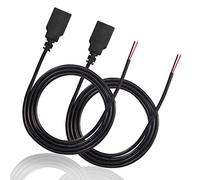 XMSJSIY Cable de extensión USB 2.0 hembra, cable de alimentación de 22 AWG 5 V 3 A, USB A a 2 pines, conector de extremo abierto para bricolaje, 2 piezas (1 m)