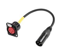 XMSJSIY Cable de Paso de Conector XLR Hembra Tipo D a Conector XLR Macho, convertidor de alimentación XLR de 3 Pines Compatible con micrófono, 30 cm, 1 Unidad