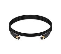XMSJSIY Cable S-Video, Mini-Din de 4 pines SVideo (SVHS) macho a macho, cable adaptador de extensión de conector chapado en oro para TV/HDTV/DVD/VCR/videocámara (1 m)