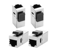XMSJSIY Cat7 Keystone Jack Acoplador RJ45 Hembra a Hembra Keystone Jack Blindado Conector Inline para Placa de Pared 8P8C Cat7 Modular Ethernet Conector para Cat7/Cat6/Cat6A/Cat5e/Cat5-4PCS