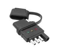 XMSJSIY Conector de comprobador de cableado plano de 4 vías para remolque macho y hembra, adaptador de enchufe de doble extremo con indicadores LED brillantes