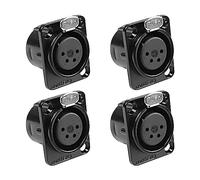 XMSJSIY Conector de instalación de panel XLR de 4 Pines Conector de micrófono de altavoz de audio de enchufe público XLR Soldadura de chasis tipo D para instrumentos de micrófono -4PCS (4 Pin Hembra)