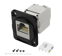 XMSJSIY Conector de montaje tipo D, CAT6A, RJ45, CAT6A, acoplador sin herramientas, Keystone Jack Snap-in, módulo de conexión de cable de red, interfaz Ethernet, adaptador para Cat6/Cat5/Cat5e