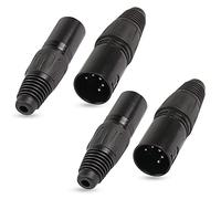 XMSJSIY Conector masculino XLR de 5 Pines, conector de micrófono de audio soldado XLR - m de 5 Pines, terminal de cable XLR replace m plug audio socket - 4pcs