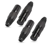 XMSJSIY Conectores de enchufe hembra XLR de 4 pines, conector de micrófono de audio XLR-F, conector de micrófono de audio, extremos de cable XLR de repuesto F-Plug Audio Socket-4PCS
