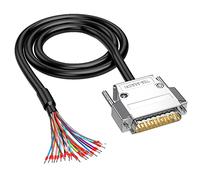 XMSJSIY DB25 Adaptador de conector RS232 25 pines Cable de extensión serie sin soldadura 25 pines Cable de repuesto con cable desnudo - 1M (DB25 macho)