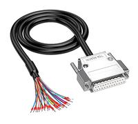 XMSJSIY DB25 Adaptador de conector RS232 25 pines Cable de extensión serie sin soldadura 25 pines Cable de repuesto con cable desnudo - 1M (DB25 hembra)