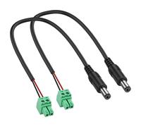 XMSJSIY DC 5,5 mm x 2,1 mm a Phoenix Terminal Adapter Cable DC 5521 a 15EDGK 2-Pol 3,81 mm / 0,15 pulgadas Pitch Circuit Board PCB Tornillo Abrazadera para Cámara de Seguridad CCTV - 30 cm / 11,8
