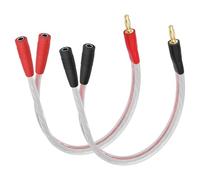 XMSJSIY Divisor de conector banana de 4 mm a doble hembra, 1 a 2 cables de extensión de audio, 14 AWG, cable de altavoz HIFI con conector banana de 4 mm, conector chapado en oro, 1 par