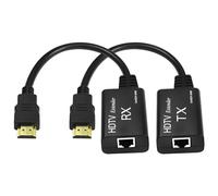 XMSJSIY Extensor HDMI, HDMI macho a RJ45, extensor de red LAN de 60 m, convertidor repetidor sobre Cat 5e/6 1080p hasta 60 m, extensor para HDTV HDPC 4K 2K (60 m), necesita ajustar la distancia de