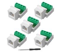 XMSJSIY Módulo de teléfono CAT3 RJ11 6P4C hembra a 4 pines, tornillo sin soldadura, adaptador de terminal, módulo de teléfono RJ11 CAT3, conector de línea telefónica - 5 unidades