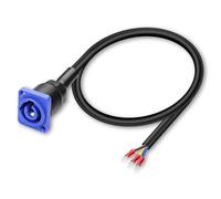 XMSJSIY powercon entrada hembra para enchufe Spade 20 A/250 V 3 pines enchufe de red cable de extensión para escoket chasis de horquilla Spade terminal Stage Light LED conector - 0,5 m / 1,6 ft