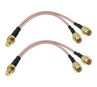 XMSJSIY SMA Y Splitter Cable SMA hembra a doble macho coaxial RG316 cable adaptador para módulo de tarjeta de red GSM/GPRS/WiFi -15 cm - 2 unidades