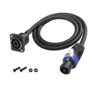 XMSJSIY Speakon Panel Mount Socket Hembra a Speakon Conector Cable de Alargador de Audio Cable de Alargador de Cable con Jack Twist Lock para Altavoces Amplificadores DJ Escenario - 1 m