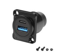 XMSJSIY USB 3.0 Tipo C Panel Montaje Acoplador A/C 20 V3A 60 W Hembra a Hembra Conector Sin Soldadura Chasis Socket Transferencia de Datos Adaptador de Expansión