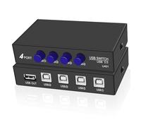 XMSJSIY USB-B Impresora Switch Adaptador 4 en 1 Salida 4 Puertos USB 2.0 Tipo B Impresora Sharing Switch Selector Hub para Teclado Escáner Disco Duro