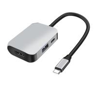 XMSJSIY USB Tipo C Hub 3 en 1 Multiport Splitter Adapter mit 4K HDMI & 5Gbps USB 3.0 & 100W Type-C PD Fast Data Transferencia y Carga para Portátil, PC, TV Teléfono - 1 unidad