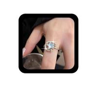 Xmsrn Vintage Anillo Cristal Estrella Nudillo Rhinestone Luna Anillo Dedo Abierto Cz Anillo Estrella Brillante Estrella Anillo Mano Boho Rhinestone Luna Creciente Anillo Joyería Para Las Mujeres