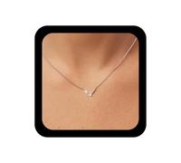 Xmsrn Vintage Collar Cristal En Forma V Rhinestone Gargantilla Collar Plata Rhinestone Cz Cadena Letra V Cadena Diamantes Imitación Pequeña Joyería Para Las Mujeres