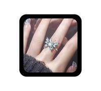 Xmsrn Vintage Cristal Zafiro butterfly Nudillo Anillo Azul Aceite butterfly Dedo Anillo Punk butterfly Anillo Boho butterfly Mano Anillo Azul Gema butterfly Joyeria Statement Para Mujer