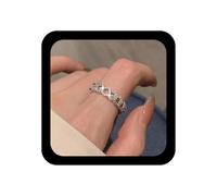Xmsrn Vintage Hueco Anillo Cristal Nudillo Rhinestone Twist Dedo Anillo Abierto Cz Twist Anillo Brillante Twist Anillo Mano Boho Rhinestone Anillo Joyería Para Las Mujeres