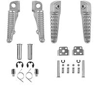 XMT-MOTOR Reposapiés Delanteros y Traseros de Moto Compatible con Kawasaki Ninja ZX6R 2003-2011 ZX-10R 2004-2012 Z750 2007-2010 Z1000 2007-2012 (Plateado)