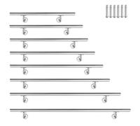 XMTECH Pasamanos de acero inoxidable, pasamanos para escaleras, pasamanos de pared, escaleras para exterior e interior, con soportes de pared y material de montaje, longitud: 200 cm
