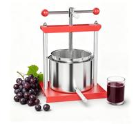 XMTECH Prensa de vino de frutas con barril de acero inoxidable, 6 L | Exprimidor de aceite de oliva con mango, exprimidor de manzanas y exprimidor de uvas de acero inoxidable para sidra y zumo de