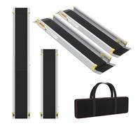 XMTECH Rampa telescópica de aluminio con revestimiento antideslizante y bolsa de almacenamiento, rampa de carga ajustable con 300 kg, para escaleras, obstáculos, casa, pasos