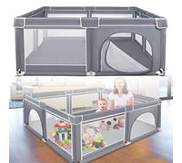 XMTECH Rejilla de protección para bebés, con base antideslizante, malla transpirable, gris, 150 x 180 cm