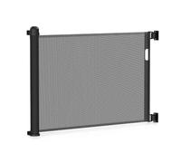 XMTECH Rejilla para puerta extensible, protección para escaleras, para niños y perros, para interiores y exteriores, 0-150 cm, negra