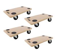 XMTECH Rodillo de transporte de 580 x 290 mm, 200 kg, capacidad de carga máxima, tablero de fibra de densidad media, con almohadillas de goma, para mudanzas y talleres (4 unidades)