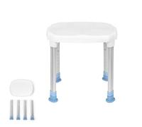 XMTECH Taburete de ducha de 41 a 53,5 cm, altura ajustable, para baño,Blanco,XM-(HAG1338)
